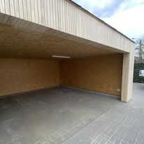 Houten carport met overkapping in Handzame